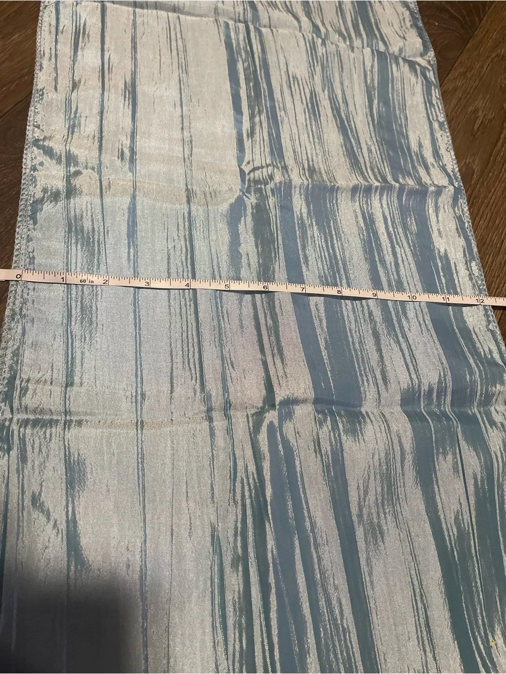 Light Blue Shimmer Fabric Table Runner Set Of 7